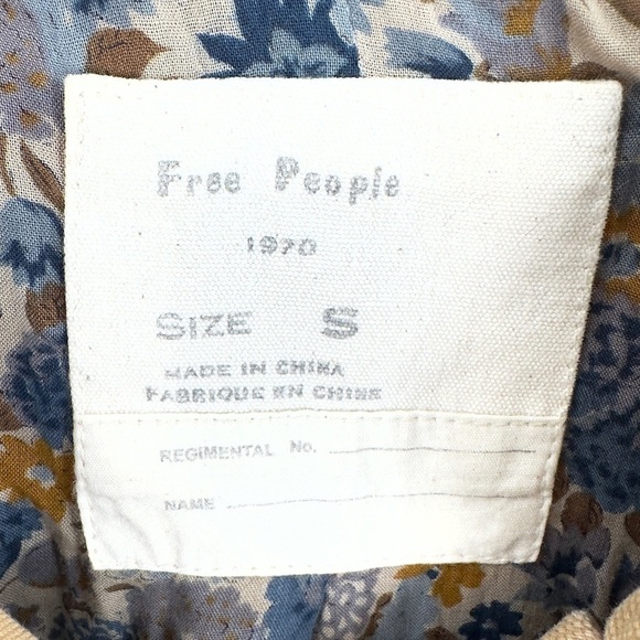 Free People Womens Big Ben Tipped Canvas Car Coat Size S Tan Jacket Peacoat Boho - Picture 7 of 12